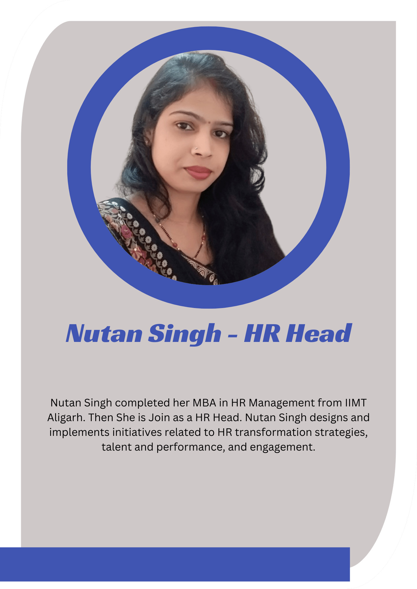 Nutan Singh- HR Head/ about us