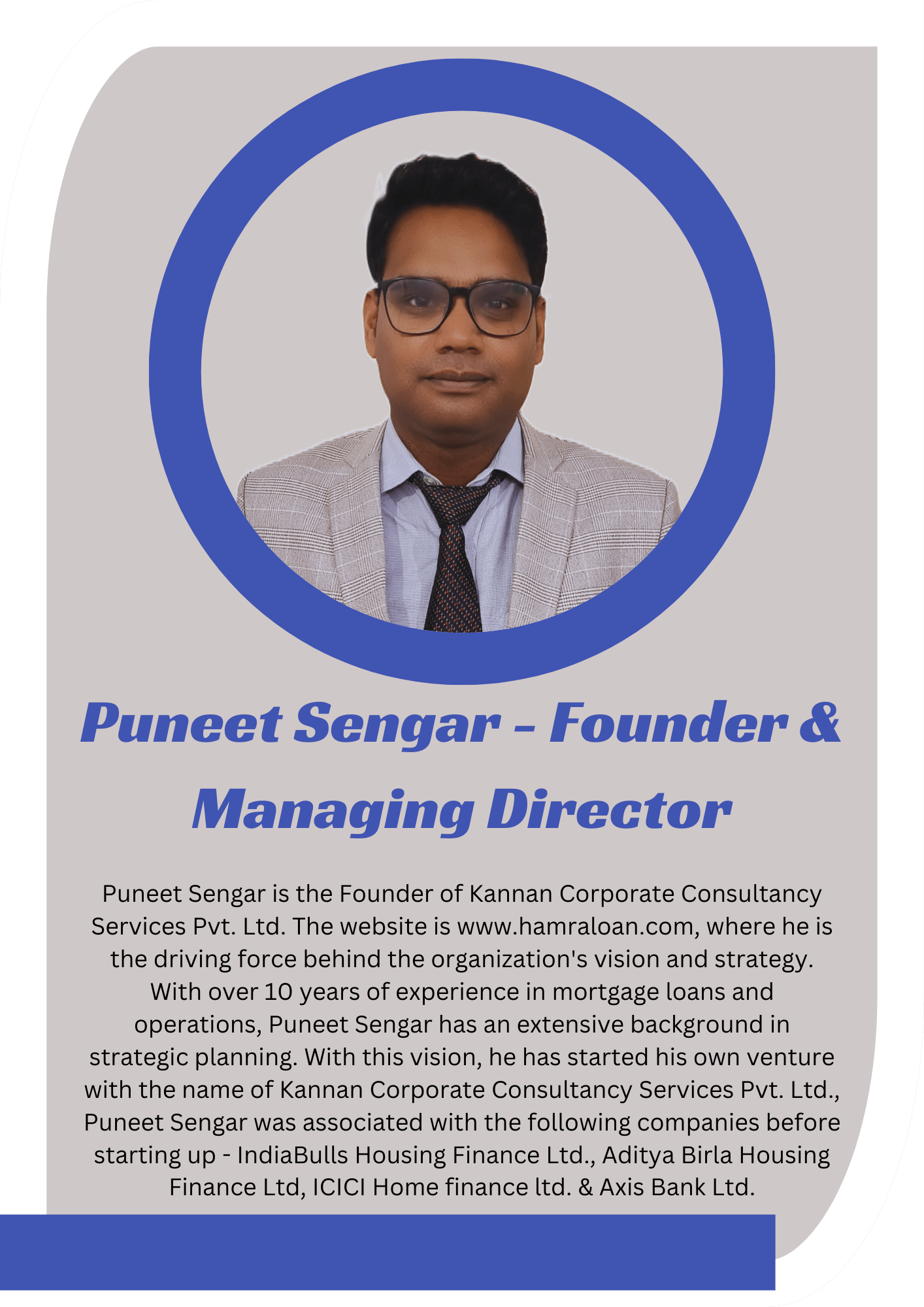 Puneet Sengar- Founder of Hamra loan about us